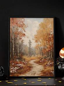 1pc Canvas Wall Art, Framed Wall Decor, Vintage Autumn Forest Path Landscape Canvas Wall Painting, Rustic Autumn Birch Tree Landscape Oil Painting Style Wall Hanging, Suitable For Modern Home Decor, Room Decor, Dorm Decor, Bedroom Decor, Bathroom Decor, Kitchen Decor, Dining Room Decor, Living Room Decor, Office Decor, School Decor, Classroom Decor, Back To School Decor, Autumn Decor, Autumn Poster, Waterproof Poster - A - View 10