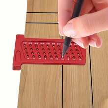 Marking Tool Woodworking Metric/Inch Precision T-Square Hole Gauge Marking Ruler Right Angle Ruler Layout Tool Woodworking Marking Ruler Metric/Imperial T-Square Hole Gauge Layout Measuring Drawing Ruler Aluminum Alloy Tools & Home Improvement Measuring Analysis Instrument Measuring Tool Caliper - A - View 1