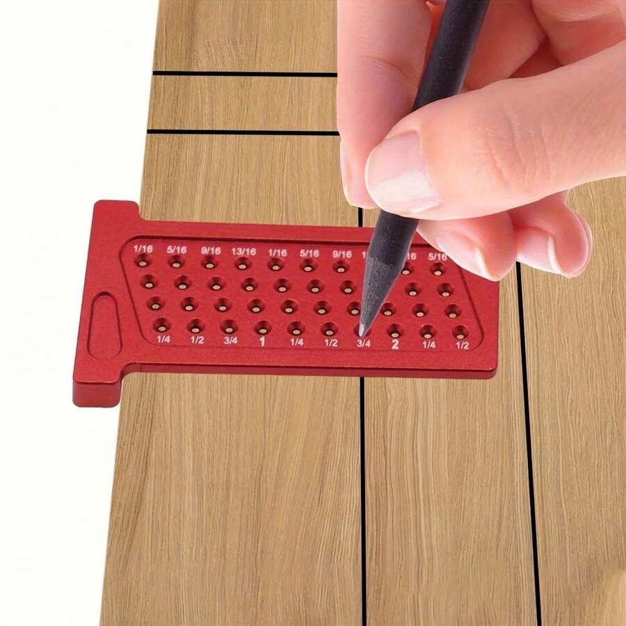 Marking Tool Woodworking Metric/Inch Precision T-Square Hole Gauge Marking Ruler Right Angle Ruler Layout Tool Woodworking Marking Ruler Metric/Imperial T-Square Hole Gauge Layout Measuring Drawing Ruler Aluminum Alloy Tools & Home Improvement Measuring Analysis Instrument Measuring Tool Caliper - A - View 1