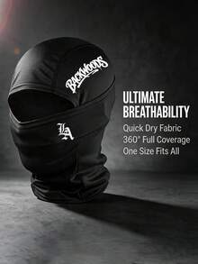 Musion 1/3pcs LA & Backwoods Letter Print Balaclava, Breathable Quick-Dry Full Face Mask, Windproof Helmet Liner Neck Warmer, Suitable For Motorcycle Riding, Cycling And Street Fashion - Multicolor - View 3