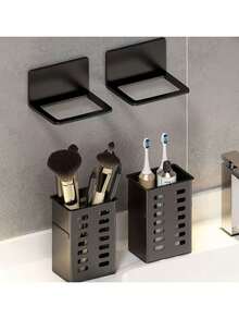Toothbrush Holder, Kitchen Storage Rack, Wall-Mounted Bathroom Toothbrush Storage Rack, Bathroom Shelf, Multi-Function Bathroom Toothpaste And Toothbrush Holder, Bathroom Accessories, No-Drill Wall-Mounted Bathroom Storage Rack - Heavy Duty Toothbrush And Toothpaste Holder - Multicolor - View 9