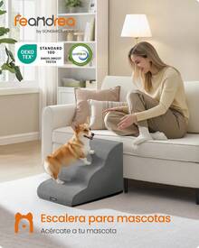 Feandrea Dog Stairs & Steps - Grey - View 2