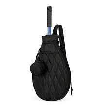 Sporty White Quilted Tennis Racket Bag, Waterproof Oxford Cloth One Shoulder Crossbody Tote Bag, With Independent Racket Compartment, Ball Pocket And Adjustable Shoulder Strap, Breathable Back, Multi-Pocket Design, Suitable For Outdoor Fitness - Multicolor - View 13