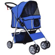 Pet Strollers - Blue + Oxford Fabric - View 1