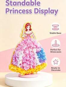 1PC Princess Punch-Out Quiet Book DIY Handmade Toy Educational Creative Gift Dress-Up Craft Material Kit For Girls - Multicolor - View 3