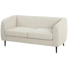 Sofá de dos plazas de terciopelo, sofá moderno para salón de 160 cm, asiento ancho acolchado, cojín de muelles grueso, color beige. - Multicolor - Ver 2