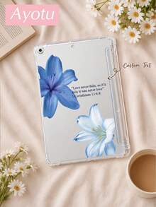 Customized Floral & Text Protective Case Compatible With 2026 Air8(M4), 10th/11th Gen, 7/8/9 (10.2 Inch), Mini 4/5/6/7, Pro 11 Inch (M4)-2024, 10.2 Inch, Built-In Pencil Slot, Four-Corner Anti-Drop, Perfect Gift For Yourself, Friends, Colleagues, Birthday, New Year, Anniversary, Valentine's Day And More - Multicolor - View 1