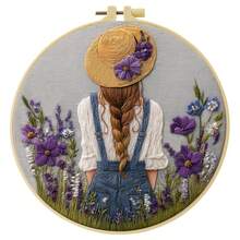 1PC 20*20cm/7.9*7.9in,Women's Theme: A Woman's Back Embroidery Kit, DIY Handmade Embroidery Set For Adult Beginners, Home Gift, Women's Sewing Gift, Including User Manual, Printed Pattern Fabric, Embroidery Frame, Needle And Thread. - Woman's Back - View 18