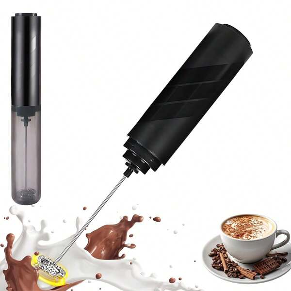 Handheld Milk Frother, Portable Mini Coffee Mixer Whisk, Electric Dust-Proof Milk Frother With Lid
