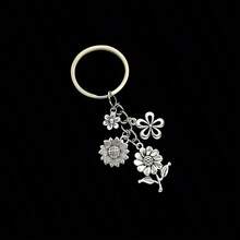 1pc Fashion Sunflower Keychain, Alloy Metal Key Ring, Jewelry Gift For Friends/ - View 1