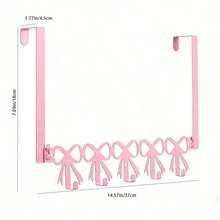 Pink Bow-Shaped Metal Hook, Door-Hanging Design, Elegant Bow Towel Hook Rack, Cute Room Decor, Suitable For Girls' Room, Cabinet, Living Room, Bathroom And Bedroom, Space-Saving And Multi-Functional Decoration - Pink - View 7