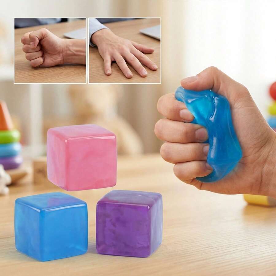 Virus Ice Cube Fingertip Sensory Soft, Soft TPR Portable Mini Stress Relief Squeeze Toy, Pocket-Sized Suitable For Office Commute Daily Leisure, Unique Stress Relief Gift For Teens 14+ - Multicolor - View 1