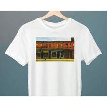 Früher Sonntagmorgen, Edward Hopper Gemälde, Unisex T-Shirt, Kunst-T-Shirt, Geschenk für Sie, Geschenk für Ihn, Geschenk für Kunstliebhaber - Weiss - Übersicht 6