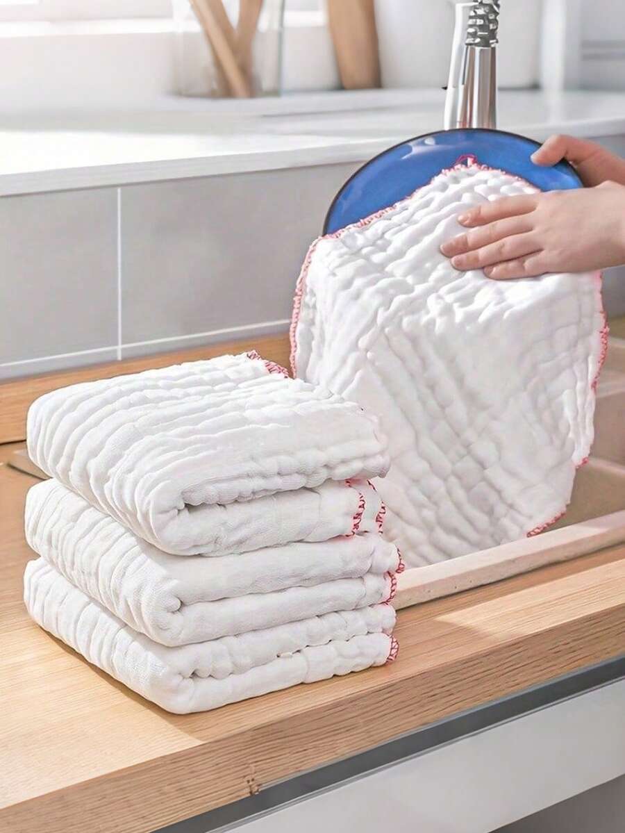 5/1pc Durable Non-Stick Oil-Absorbing Mesh Kitchen Cloth - High-Efficiency Cleaning Cloth With Textured Surface Design For Enhanced Water Absorption, Perfectly Removes Grease From Dishes And Surfaces. This Cloth Is Lint-Free, Highly Absorbent, Easy To Clean, And Ideal For Wiping Dining Tables. Thickened Kitchen Scouring Cloth.
