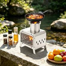 Lightweight Square Stainless Steel Camping Stove, Compact Portable Outdoor Cooker For Backpacking, Hiking, Camping, And Survival Activities - A - View 2