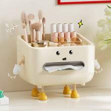 1pc Multi-Function Desk Organizer Box, Makeup Organizer Rack, Remote Control & Office Supply Storage Box, Desk Decor (With Sticker) - Multicolor - View 8