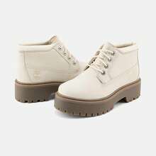 Timberland New Waterproof Anti-Slip Breathable Mid-Top Thick Sole Height-Increasing Women's Outdoor Sports Casual Martin Boots - Off-white/Brown - View 7