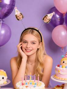 1/3/5pcs Adult Customized Headband, Plush Fabric Party Headband, Bow Headband, Birthday Party Personalized Headband, Bachelorette Party Headband, Personalized Party Hat, 20/30/40/50/60/70th Birthday Decoration, 21st Birthday Party Hat | Party Hat - Multi-color (Headband) - View 6