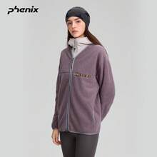 Phenix Fleece Knit V-Neck Warm Cardigan Jacket Purple Unisex - Ethereal Pink - View 2
