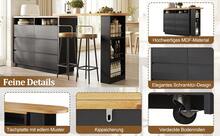 Expandable Bar Table With Storage - Black Sideboard For Bar Or Kitchen - Black - View 11