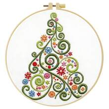 1件 20*20cm/7.9*7.9in 聖誕樹刺繡套件，DIY手工刺繡組，適合成人初學者，居家裝飾禮物，女性縫紉禮物，包含使用說明書、印花布料、刺繡框、針與線 - 聖誕樹 - 查看 14