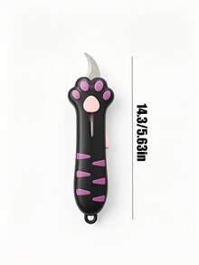 Multifunctional Pocket Folding Knife, Cute Cat Paw Retractable Curved Blade, Non-Slip Handle, Mini Portable Box Opener With Lanyard Hole, Home Daily Parcel Unboxing Craft Tool, Suitable For Students, Office Workers And Cute Gift Lovers - View 6