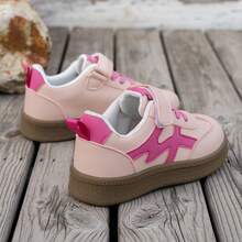 Spring/Autumn New Style Hook And Loop Sneakers, Casual Sports Shoes For Little Girls - Pink - View 5