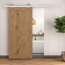 Sistema de Puerta Corredera para Puerta Simple, Riel de Deslizamiento con Accesorios, Acero al Carbono, Negro, 183x0.6x18cm, Instalación en Lugar - Blanco + Acero - Ver 3