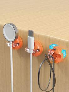 Rotating Suction Cup Open Cable Organizer, Entryway Kitchen Storage Hook, Multi-Functional Storage Gadget - Multicolor - View 4
