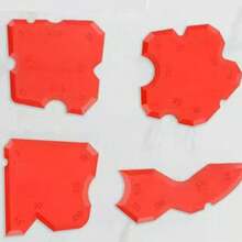 4pcs Red Caulking Tool Kit, Silicone Joint Sealant Spreader Spatula Scraper, Edge Repair Tools, Floor Tile Edges Cleaner - Multicolor - View 12