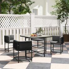 4-Seater Rattan Cube Garden Furniture Set With Cushions - Charcoal Grey - T0001-01-8240 - View 11