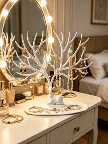 Creative Deer-Shaped Desktop Jewelry Display Stand, Earring, Necklace, Bracelet, Ring, Jewelry Storage Organizer Rack, Home Decor Jewelry Holder, Ideal Gift For Girlfriend - Multicolor - View 2