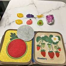 Baby Vegetable & Fruit Early Learning Cognition Books - Baby Toy Gift Touch & Feel Soft Cloth Book Tummy Time Sensory Learning Toy Stroller Toy Christmas Halloween Thanksgiving Gift - Red - View 2