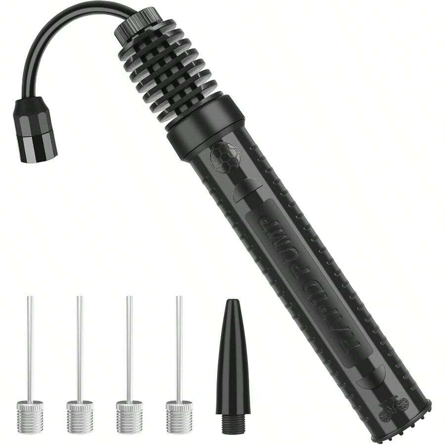 Portable Ball Pump Two-Way Air Inlet, Mini Pump To Inflate Balls, Basketball, Football, Volleyball, Swimming Ring, Rugby, Needle And Nozzle - Multicolor - View 1