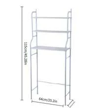 Over‑The‑Toilet Storage Shelf With Three‑Tier Storage Design; Sturdy Metal Frame, Size Fits Toilets, Easy To Install, Stores Bathroom Sundries For Tidiness And Space‑Saving. - Random Color - View 9