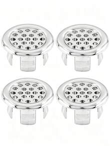 2/4pcs Ceramic Sink Basin, Countertop Container, Artistic Sink, Overflow Drain Plug Accessories, Bathroom Sink Overflow Ring, Plastic Material, Mesh Round Hole Cover, White Decorative Home Bathroom Decor, Autumn Decorative Bathroom Accessories, Suitable For Bathroom, Kitchen, Sink - A - View 8