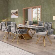 Grey Velvet Dining Chair Set Of 2 - Grey - View 3