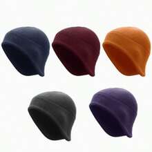 1pc Fleece Fall And Winter Ear Protection Hat, Windproof And Warm Fleece Skiing Hat, Unisex For Outdoor Cycling, Camping, Hiking, And Running. - Multicolor - View 2