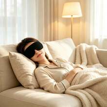 4件組柔軟睡眠眼罩，舒適黑色遮光眼罩，便攜式睡眠眼罩，適合旅行、臥室休息，成人使用 - 黑色 - 查看 3