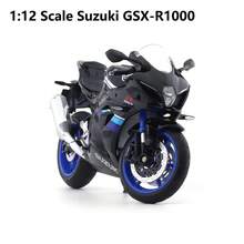 Burago 1:12 Scale Suzuki GSX-R1000 White/Black/Blue Die-Cast Motorcycle Model – Creative Desktop Ornament With Display Stand (Gift) - Multicolor - View 7