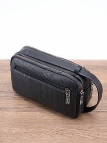 HOVI'S Tas Tangan Minimalis Retro Fashion Bisnis Kasual Portabel Kapasitas Besar Multifungsi Tas Genggam Tas Ponsel Tas Desainer - Hitam - View 5