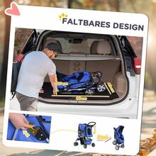Pet Strollers - Blue + Oxford Fabric - View 3