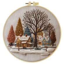 Forest Scenery Embroidery Kit For Adult Beginners. Includes Manual, Printed Fabric, Hoop, Needles, Threads & Stitch Guide. Great Home Gift For Women. Size: 15x15cm/5.9in Or 20x20cm/7.9in. - Forest Scene - View 18