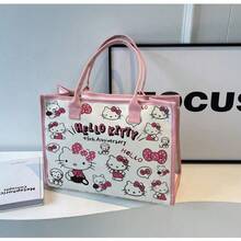 Tas Tangan Sanrio Hello Kitty, Kapasitas Besar, Desain Resleting, Ringan & Modis, Cocok Untuk Wanita - MultiWarna - View 4