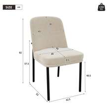 Dining Chairs Set Of 6, Beige Velvet Modern Style - 米色 - 查看 5