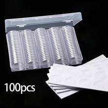 100pcs 1.18in Transparent Coin Capsules, Round Coin Storage Boxes With Inner Pads, Commemorative Coin Protection Display Boxes, Coin Collection Boxes, Suitable For Coin And Commemorative Coin Storage, Display And Collection - Multicolor - View 12