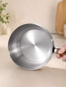 Multifunctional Stainless Steel Milk Pot With Wooden Handle And Breathable Glass Lid, Suitable For Heating Milk, Cooking Noodles, Making Soup And Baby Food, Compatible With All Stoves, Ideal For Dorms, RVs And Small Kitchens - View 7