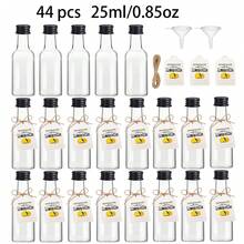 44pcs/4pcs Empty Plastic Lemon Juice Bottles With Lids, Mini Refillable Bottles With Lemon Labels, Jute Rope And Funnel, Suitable For Homemade Lemonade, Juice, Wedding, Party Favors, Beach Trips, Picnics, Holiday Gatherings And Kitchen Decor - Transparent K - View 13