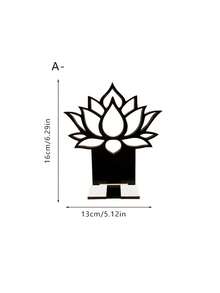 Exquisite Hollow Lotus Phone Stand, Natural Wood Color Aesthetic Display Rack, Ins Style 2D Vertical Phone Holder, Student Dorm Study Desk Kitchen Recipe Decoration, Gift - Multicolor - View 10