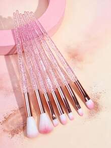 7pcs Portable Makeup Brush Set Pink Eyeshadow Brush Blending Brush Brow Brush Beginner Makeup Tools - Multicolor - View 10